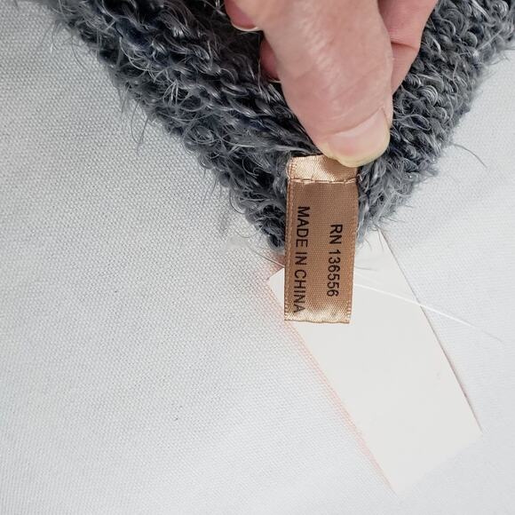 LOF gray knit fuzzy cowl scarf, NWT - Picture 4 of 5